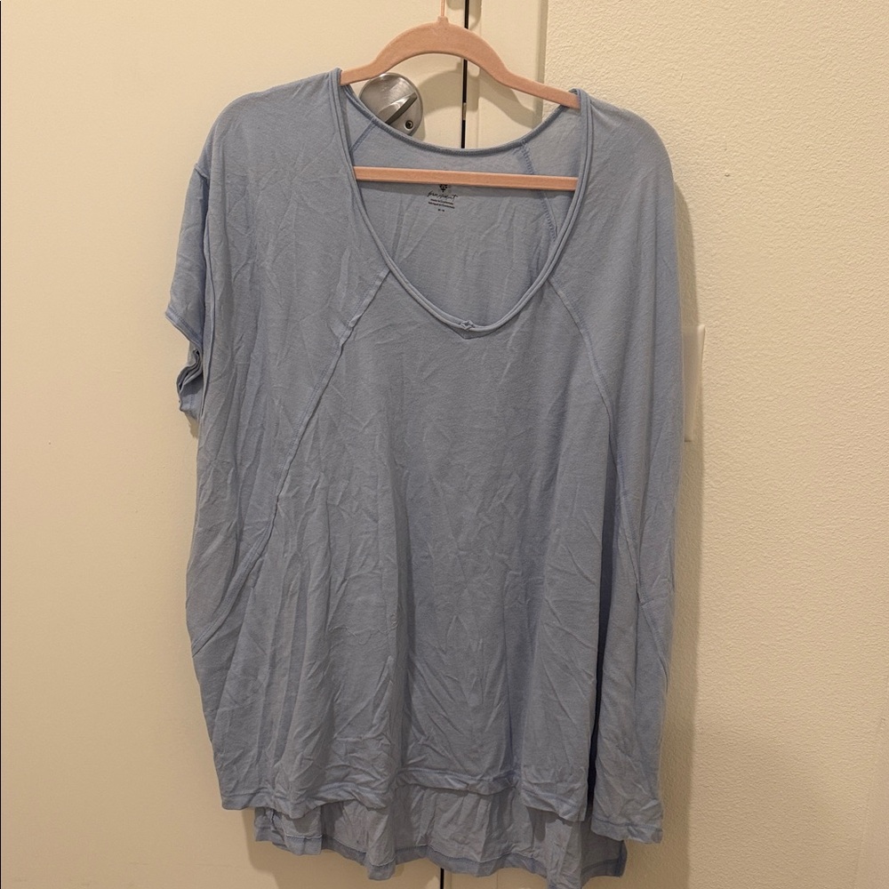 FP Movement by Free People Sky Blue Short Sleeve Top